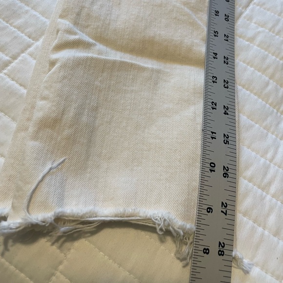Mother Denim The Flirt Chew Ankle Unnatural Acts Ivory Straight Jeans Sz 25 High - Picture 15 of 16